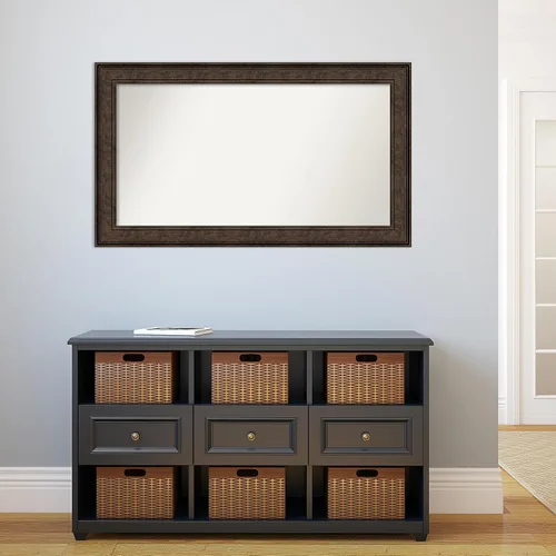Vista 615 de Amanti Art Espejo de pared personalizado no biselado (25 x 25 pulgadas), marco de bronce acentuado, varios tamaños personalizados, espejo de baño