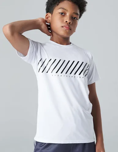 Vista 2 de Paquete de 5 camisetas deportivas para niños, camisetas de ajuste seco para niños, camisetas de manga corta, ropa deportiva a granel