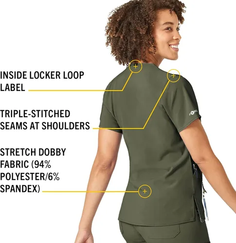 Vista 4 de Carhartt, Cross-Flex, camiseta hospitalaria, mediana, para mujer