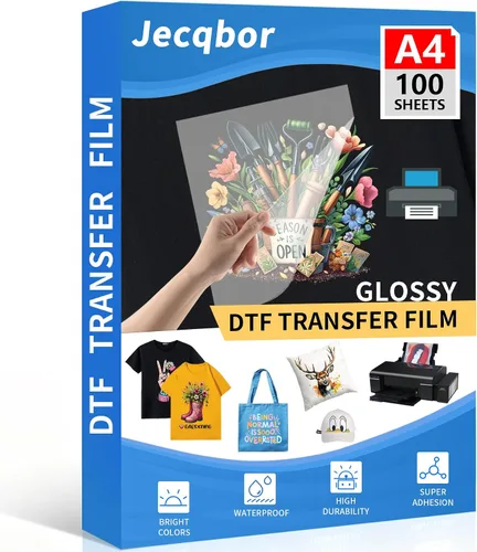 Vista 11 de Papel de película de transferencia DTF A4 para todas las impresoras DTF y tela oscura (100 hojas) Hojas de transferencia directa a película