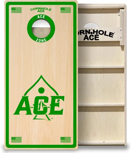Vista 12 de CornholeAce ACE PRO Professional Cornhole Boards - No Bounce! Triple Wide Legs, 3/4" Baltic Birch Plywood, Handles, Regulation Size (4x2ft)