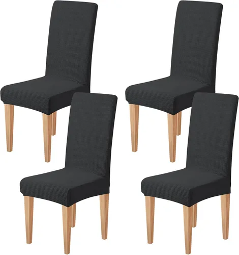 Vista 43 de Dioxide Fundas de Silla de Alto Estirar para Sillas de Comedor, Juego de Fundas de Silla de Comedor Lavables de 4, Fundas de Asiento de Silla