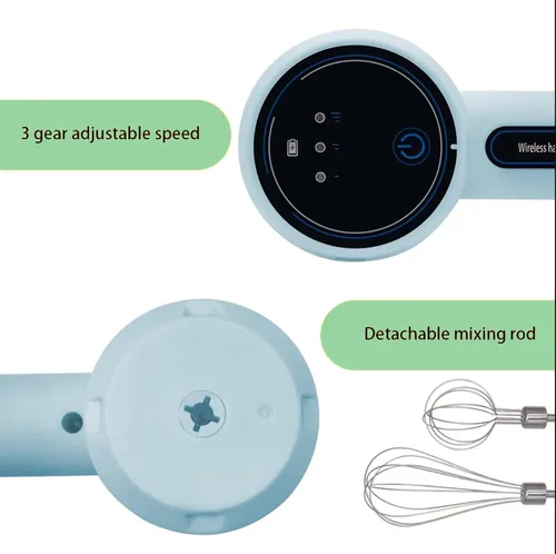 Vista 2 de Batidora de mano eléctrica batidora de huevos recargable por USB