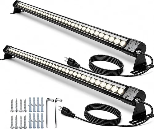 Vista 10 de Luz de pared RGB para exteriores, enchufable, 120 V, 4 pies, IP67, control remoto RF, 1 paquete