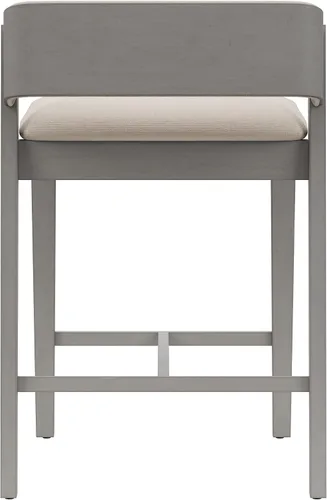 Vista 12 de Hillsdale Taburete de madera Dresden, color gris envejecido