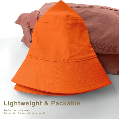 Vista 14 de GADIEMKENSD Sombrero de pescador 100% algodón, unisex, protección solar UPF 50, ligero, plegable