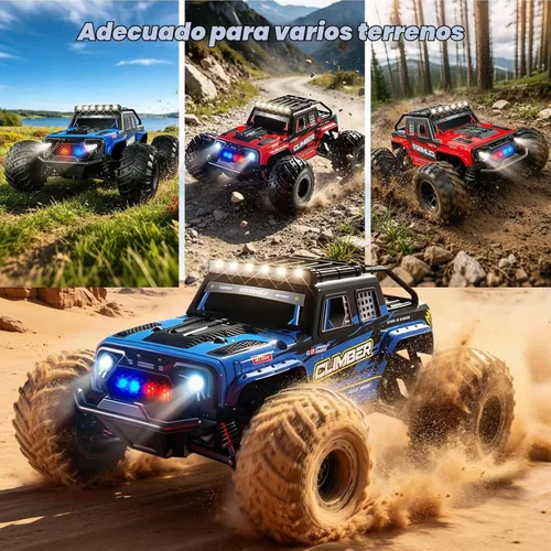 Vista 5 de Gohero Camión monstruo RC 32KM/H 1/18 Offroad Azul y rojo