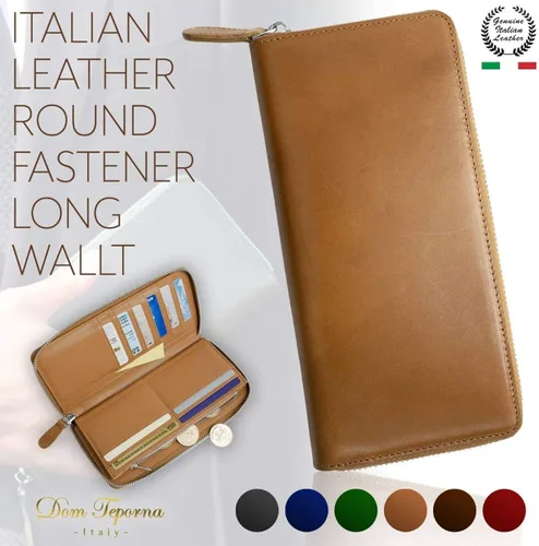 Vista 5 de Dom Teporna Italia - Cartera de piel italiana de grano completo para mujer