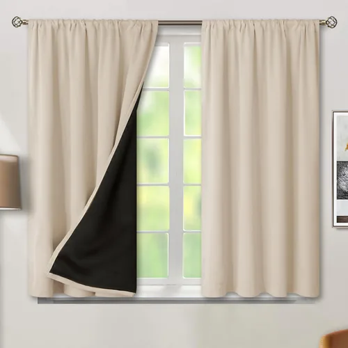 Vista 31 de BGment - Cortinas opacas para sala de estar de 63 pulgadas de largo, juego de 2 paneles, cortinas para oscurecer toda la habitación, cortinas