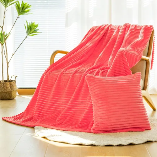 Vista 85 de Vessia - Manta de forro polar de franela (50x70 pulgadas), manta 3D de jacquard negra, esponjosa y cálida para sofá, sillón, cama, silla, 300GSM