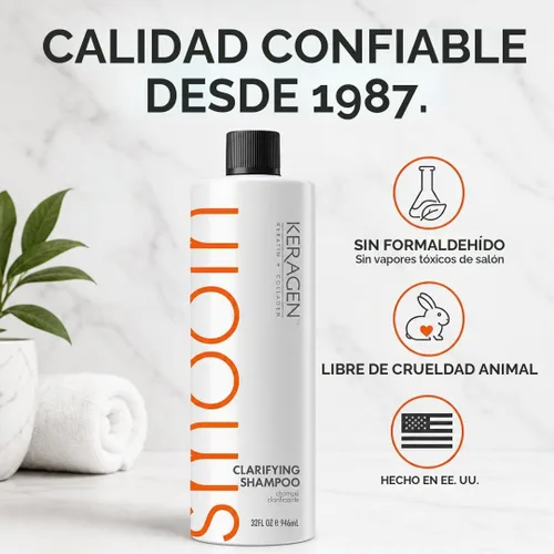Vista 6 de Keragen - Tratamiento alisador de queratina brasileña, cabello seco y dañado Cruelty free, formaldehyde-free smoothing treatment for dry, curly