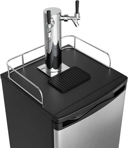 Vista 2 de EdgeStar KC2000SSTWIN Kegerator de tamaño completo de acero inoxidable de doble grifo y despachador de cerveza de barril - Acero inoxidable