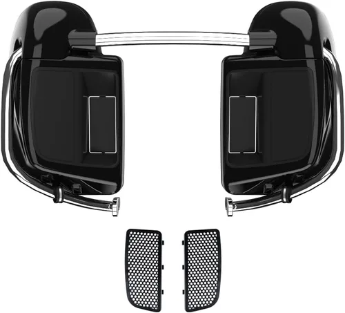 Vista 4 de Moto Onfire Guantera de carenados de pierna inferior para Harley Touring 2014+, Vivid Black Lowers calentadores de pies, Negro (Vivid Black)