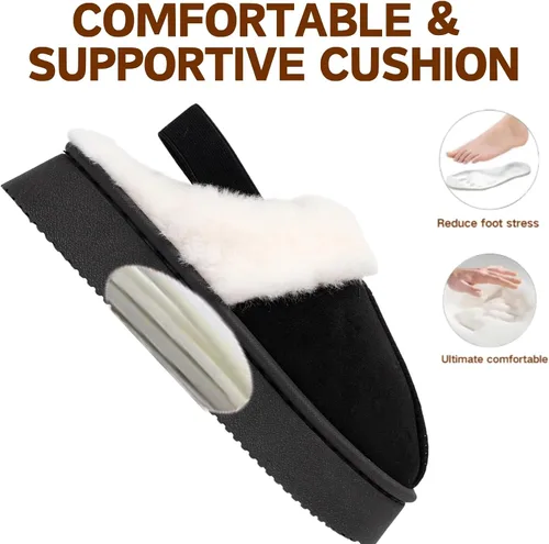 Vista 6 de Pantuflas mullidas de suela gruesa para mujeres y hombres – Zapatos cómodos de plataforma con suela antideslizante, pantuflas de tobillo corto