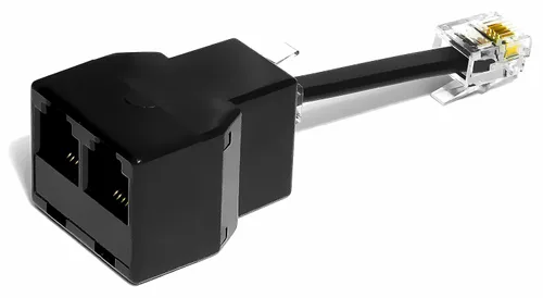 Vista 10 de Divisor de conector de teléfono para teléfono fijo RJ11 6P4C Adaptador dúplex de 2 vías en línea o en pared (1 divisor + cable de 2.5 pulgadas)