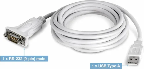 Vista 10 de TRENDnet Cable convertidor USB a serie de 9 pines, TU-S910, adaptador USB a serie RS232, compatible con Windows y Mac, USB1.1, USB2.0, USB3.0, 9.8