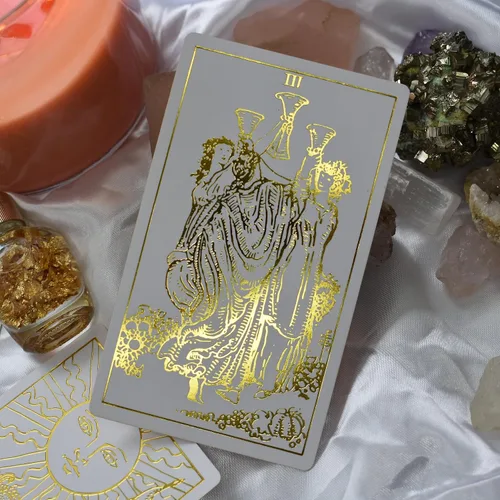 Vista 4 de Delaluna Answers Tarot todo de oro: 80 cartas de bonificación de baraja psíquica para adivinación, 1909 Rider Waite Smith adivinación, juego