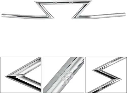 Vista 8 de Motocicleta 7/8 "0.866 in manillar, universal 7/8 "0.866 in raiser Z-Bar Z-Barx manillar negro para Harley Touring Street Glide Electra