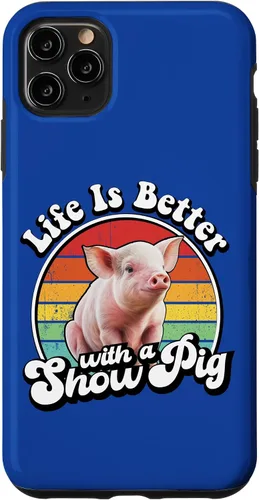 Vista 13 de Mens Womens Retro Vintage Life is Better Cute Show Pig Lover Case for iPhone 17