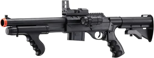 Vista 4 de M0581 Bomba de acción Airsoft escopeta con alcance y luz