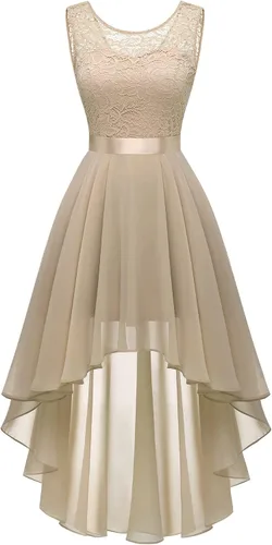 Vista 16 de BeryLove Vestido de cóctel de encaje formal para mujer, fiesta de invitada Negro