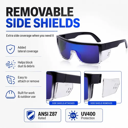 Vista 3 de Gafas de sol polarizadas de seguridad UV400 con certificación ANSI Z87.1