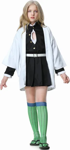 Vista 2 de Antsoldier Mitsuri Muichirou - Disfraz de cosplay para niños con peluca, disfraz de anime cosplay, kimono, uniforme de Navidad para niños y adultos