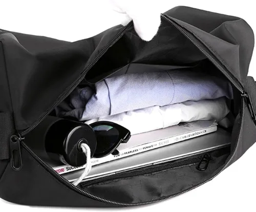 Vista 6 de Pequeña bolsa deportiva para gimnasio, bolsa de entrenamiento impermeable, mini bolsa de lona para hombres y mujeres, bolsa de viaje ligera