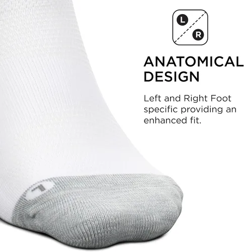 Vista 4 de Feetures Elite Light Cushion Mini Crew Sock - Calcetines para correr para mujeres y hombres, compresión dirigida, absorbe la humedad