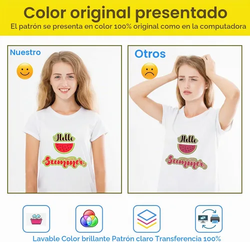 Vista 3 de Yamation Película de transferencia DTF: 13 x 19 pulgadas, 50 hojas de papel de transferencia de PET de doble cara con acabado mate premium directo