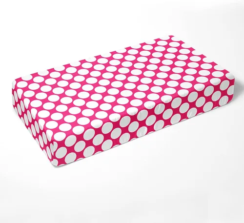 Vista 3 de Bacati - Sábana bajera ajustable para cuna, 100% algodón percal de One Large DOTS - Se adapta a colchones estándar de 28 x 52 x 5 pulgadas para cuna
