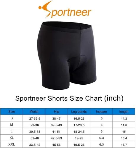 Vista 6 de Sportneer Mens Padded Bike Underwear Shorts - Cycling Underwear Shorts for Men with Padding for Mountain Bike and Road Bike