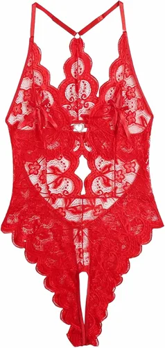 Vista 6 de Conjunto de anillos y ganchos de corazón sin espalda y encaje hueco de talla grande sin anillos de acero para mujer