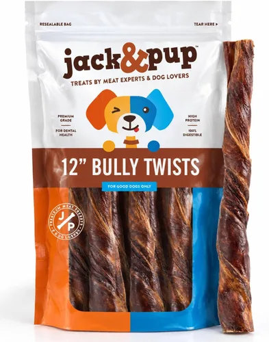 Vista 12 de Jack&Pup - Palitos trenzados de 6 pulgadas (paquete de 5) palitos gruesos de larga duración para perros medianos a grandes y masticadores agresivos