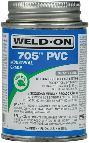 Vista 5 de Weld-On 10121 711 Cemento solvente de PVC de grado industrial de alta resistencia, de ajuste medio y bajo contenido de compuestos orgánicos