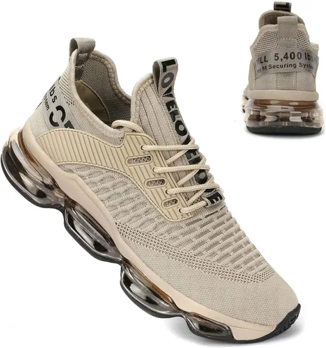 Vista 2 de Zapatos deportivos para caminar para hombre, ligeros, transpirables, informales, suela suave, cómodos, para el trabajo, gimnasio, entrenamiento