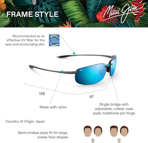 Vista 6 de Maui Jim Gafas de sol ovaladas extragrandes Hookipa