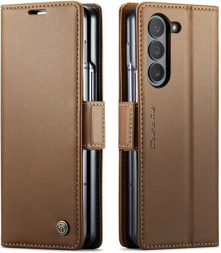 Vista 12 de Funda para Samsung Galaxy Z Fold 5 (2023), funda de piel sintética tipo cartera con tarjetero con bloqueo RFID, función atril, a prueba de golpes