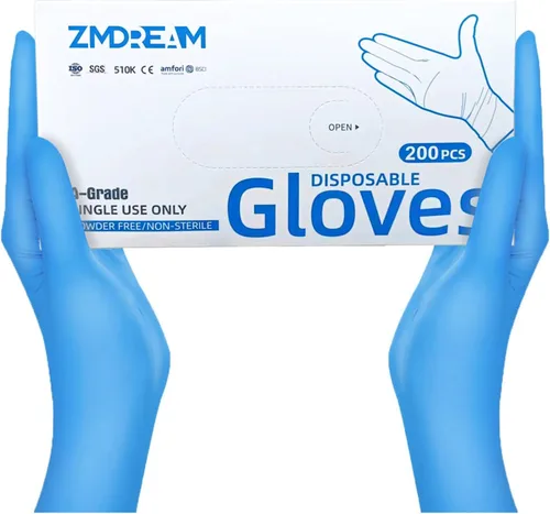Vista 8 de ZMDREAM Nitrile Gloves 200ct Latex-Free Powder-Free Textured Grip 4 Sizes