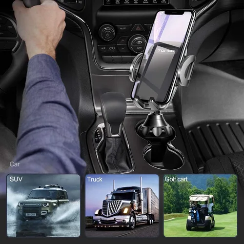 Vista 4 de Soporte de teléfono para portavasos de automóvil, ajustable, compatible con iPhone 14 Pro Max/13/xs/11/8plus/6s/samsung Galaxy S10/S9+/S8 Plus/S7