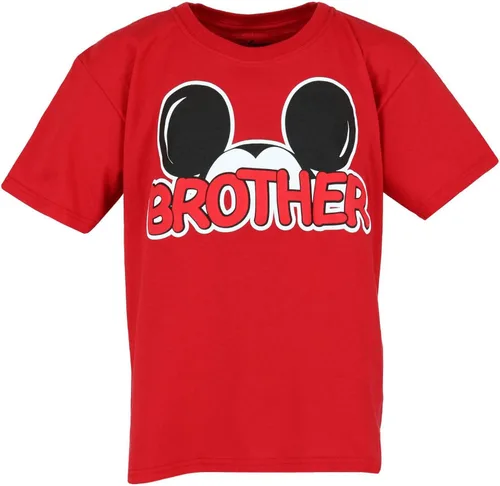 Vista 3 de Disney Family Collection - Camisa roja de Mickey Mouse Brother para niños, Rojo