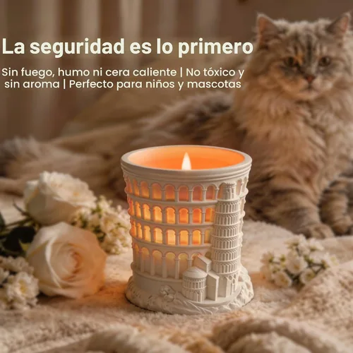 Vista 6 de L LOHAS LED Velas sin llama con control remoto, vela de pilar LED con Blanco