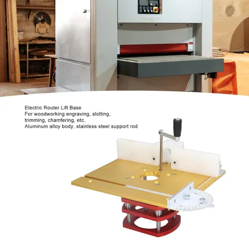 Vista 5 de Elevador de enrutador con placa superior, base de elevación, ranurado para carpintería, biselado, parte superior de mesa, enrutador de precisión