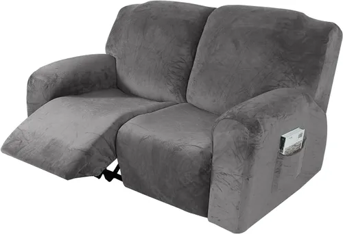Vista 14 de IMYOGI Fundas para sofá de alta elasticidad de terciopelo para sofá reclinable de 1, 2 y 3 plazas, protector de muebles con parte inferior elástica