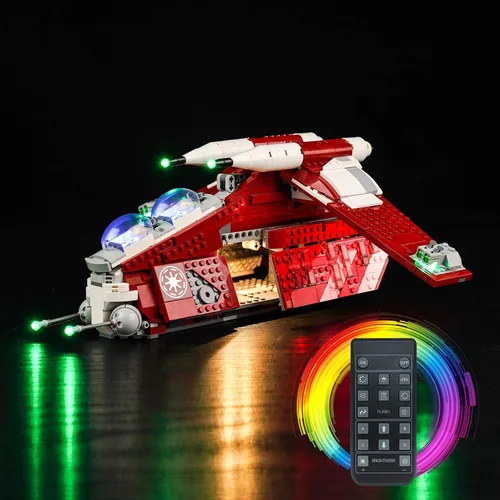 Vista 6 de BrickBling Kit de luces compatible con Lego The Clone Wars Coruscant Guard Gunship (sin modelo), luces creativas compatibles con Lego 75354, gran