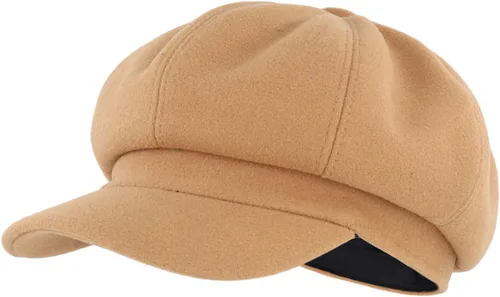 Vista 12 de Gisdanchz Boina de lana con visera para mujer, gorra de taxista para invierno Marrón