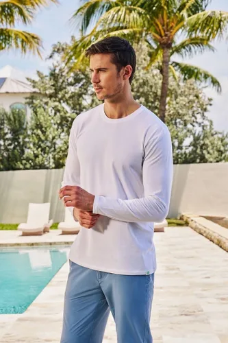 Vista 8 de Camiseta manga larga de hombre Coolibar UPF 50+ Protección solar.