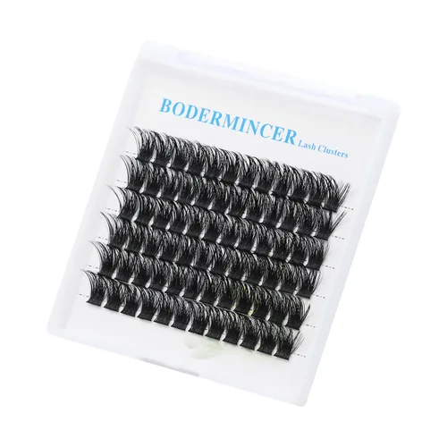 Vista 6 de Bodermincer 72 paquetes de racimos con pegamento de efecto 3D, extensiones de pestañas individuales, estilo natural (0.394 pulgadas)