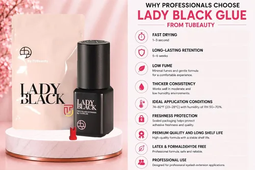 Vista 3 de Extensiones adhesivas de pestañas con pegamento negro Sky Lady 0.2 fl oz