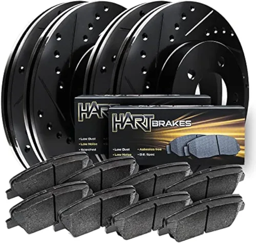 Vista 27 de Hart Brakes Kit de frenos y rotores traseros Pastillas de freno traseras Rotores y pastillas de freno, pastillas de freno y rotores de cerámica